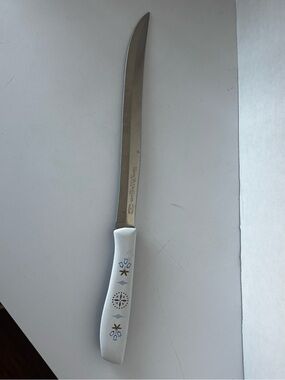 Vintage  Ekco Vanadium Stainless USA  Knife Blue Dutch Tulip Design  MCM VTG